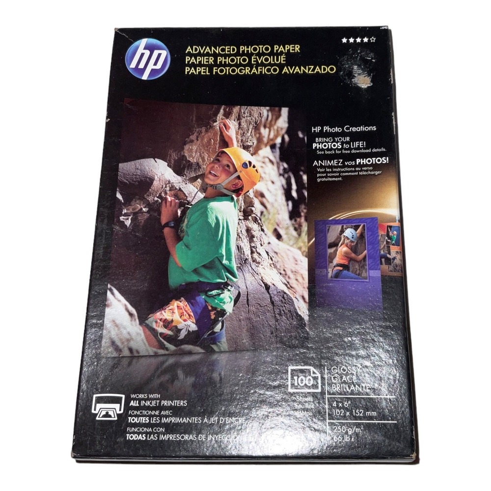 Hewlett Packard Q6638A‎ 4 x 6 inch Glossy Printer Paper - 100 Sheets New